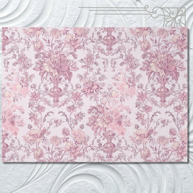 Papier Mousseline Découpage Chinoiserie rose clair (Créateur téléchargé)