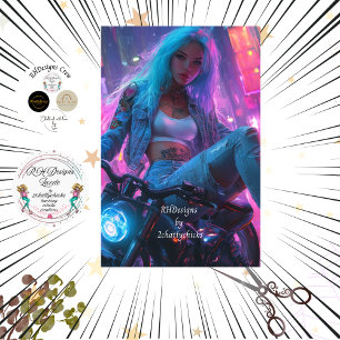 Papier Mousseline Découpage Classic Poster de Futuristic Biker Chic