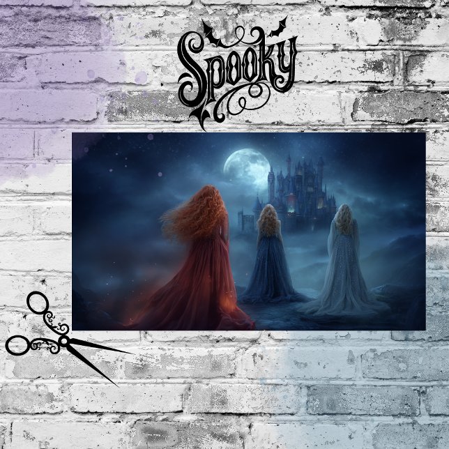 Papier Mousseline Decoupage Cloaked Women Moonlit Summons Castle.  (Créateur téléchargé)