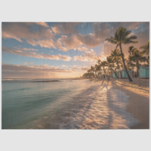 Papier Mousseline Découpage Coastal Island Charm Beach Huits Sunset
