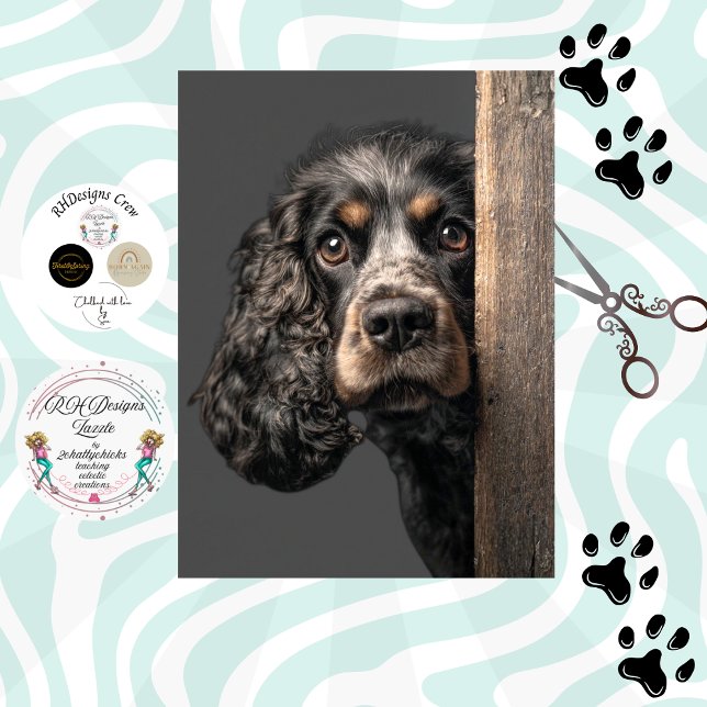 Papier Mousseline Decoupage Cocker Spaniel noir marron Sadie (Créateur téléchargé)