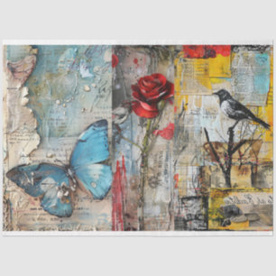 Papier Mousseline Découpage Collage Art Abstrait vintage