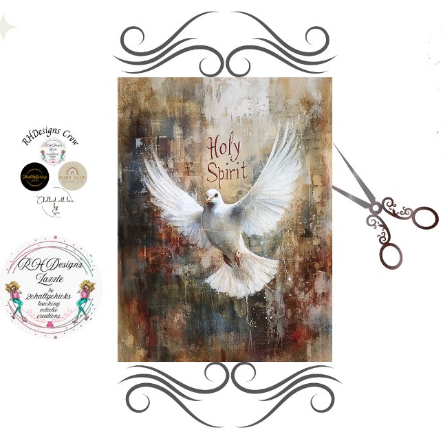 Papier Mousseline Découpage Colombe Saint-Esprit Foi  (Créateur téléchargé)