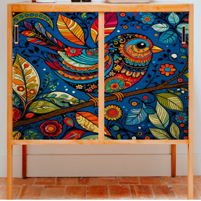 Papier Mousseline Découpage colorée d'oiseaux (Créateur téléchargé)