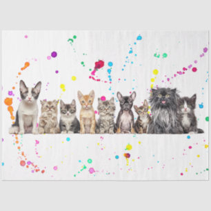 Papier Mousseline Découpage Combinaison de chiens et de chats en lig