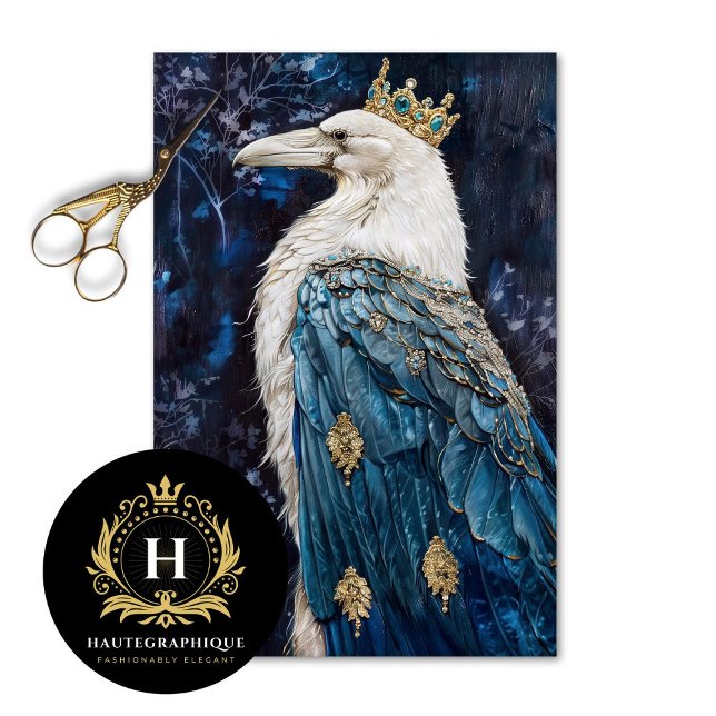 Papier Mousseline Decoupage Corbeau Saphir de Minuit   (Créateur téléchargé)