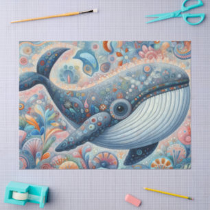Papier Mousseline Découpage côtière de Whimsical Grey Whale Beach
