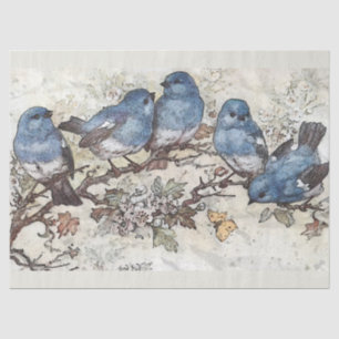 Papier Mousseline Découpage couleur d'aquarelle Bluebirds & Blossoms