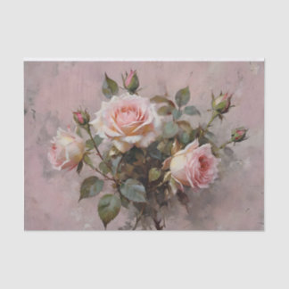 Papier Mousseline Découpage couleur d'aquarelle rose Roses