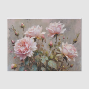 Papier Mousseline Découpage couleur d'aquarelle rose Roses