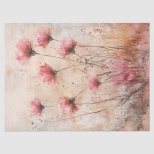 Papier Mousseline Découpage couleur Fleur sauvage rose