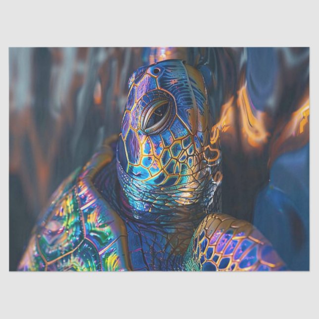 Papier Mousseline Découpage couleur tortue de mer Prismatic (Recto)