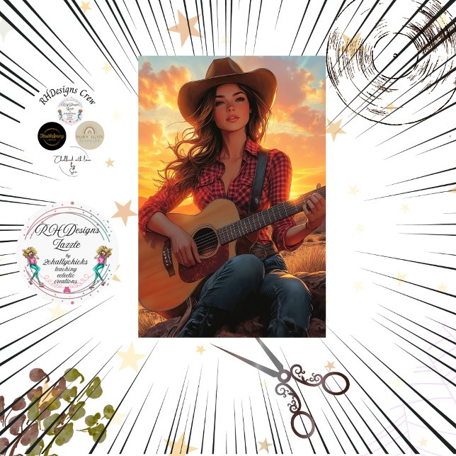 Papier Mousseline Découpage Country Girl Character DEBBIE (Créateur téléchargé)