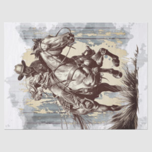 Papier Mousseline Découpage Cowboy