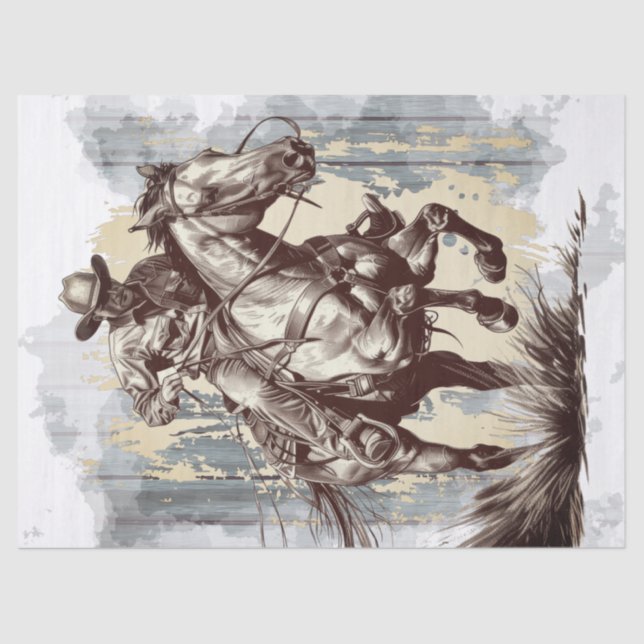 Papier Mousseline Découpage Cowboy (Recto)