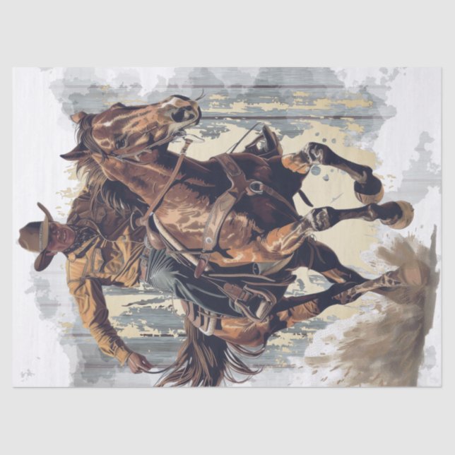 Papier Mousseline Découpage Cowboy (Recto)