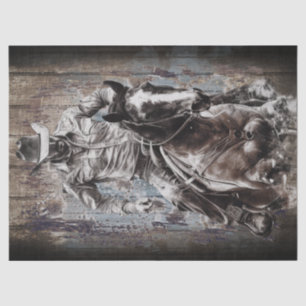 Papier Mousseline Découpage Cowboy