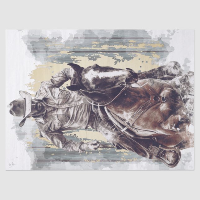 Papier Mousseline Découpage Cowboy (Recto)