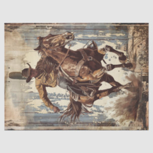 Papier Mousseline Découpage Cowboy