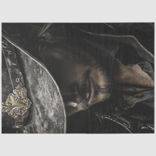 Papier Mousseline Découpage cowboy noir Casquette argent Accents