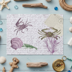 Papier Mousseline Découpage Crabe Nautique Crustacée