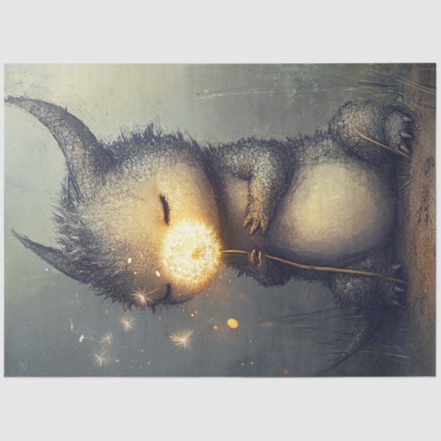 Papier Mousseline Découpage Créateur lunaire Dragon Dandelion (Recto)