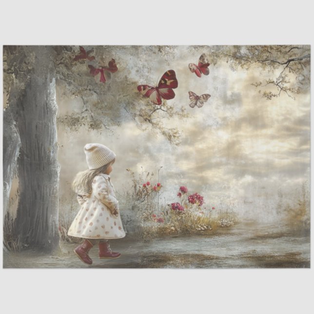 Papier Mousseline Découpage Custom Fairytale Storybook Little Girl (Recto)