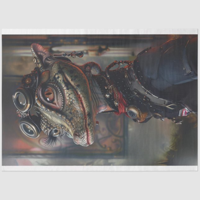 Papier Mousseline Découpage d'alligator victorien distingué (Recto)