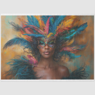 Papier Mousseline Découpage Dame de la Reine Noire de Mardi Gras