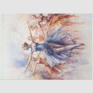 Papier Mousseline Découpage Danseurs de ballet d'aquarelle à couleur