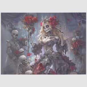 Papier Mousseline Découpage Danseurs de skelton gothique Robe Lilac