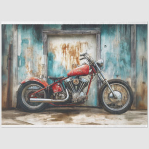 Papier Mousseline Découpage d'aquarelle moto vintage