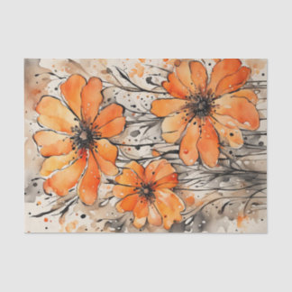 Papier Mousseline Découpage d'aquarelle orange