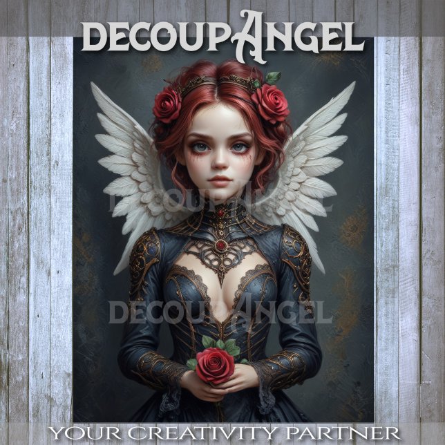 Papier Mousseline Découpage Dark Rose Seraphim (Créateur téléchargé)