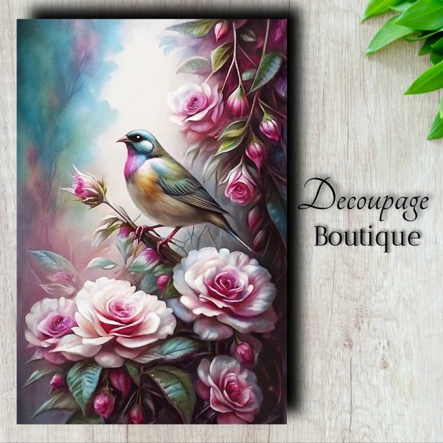 Papier Mousseline Découpage d'art de jardin avec oiseaux (Garden Bird Art Decoupage Tissue Paper)
