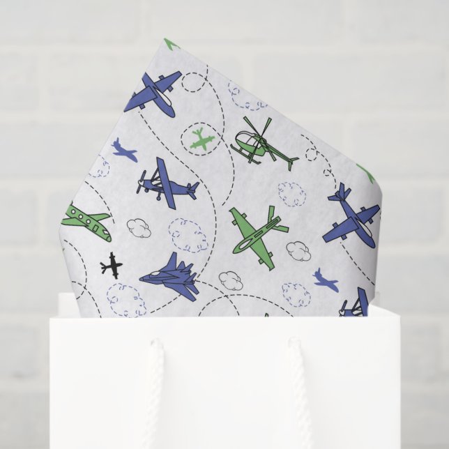 Papier Mousseline Découpage d'avion d'hélicoptère (Sac cadeau)