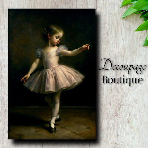 Papier Mousseline Découpage de ballerine à l'huile rose vintage