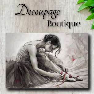 Papier Mousseline Découpage de ballerine rouge assourdi esquisse