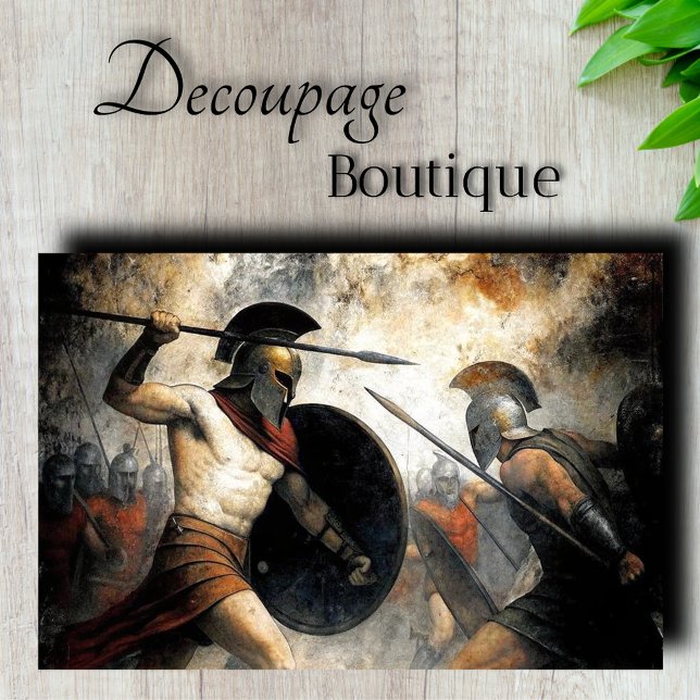 Papier Mousseline Découpage de bataille spartiate (Spartan Battle Decoupage Tissue Paper)