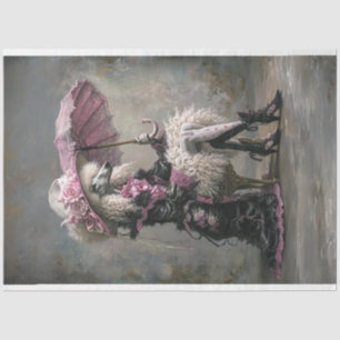 Papier Mousseline Découpage de caniche Vintage victorien