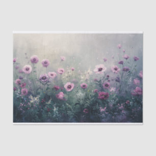 Papier Mousseline Découpage de champ vert violet Fleur sauvage