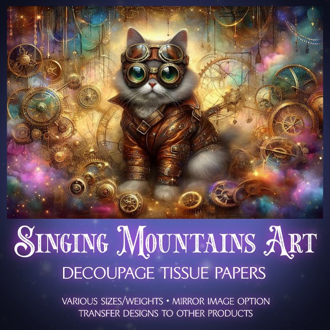 Papier Mousseline Découpage de chat de fantasy céleste Steampunk cos (Créateur téléchargé)