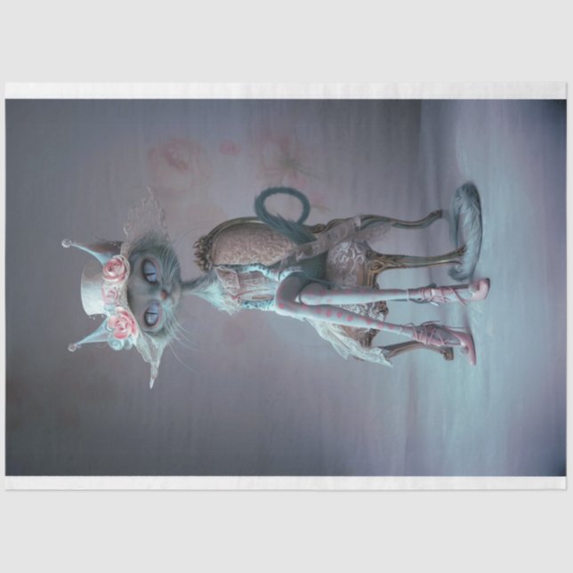 Papier Mousseline Découpage de chat mystique du Nobel français (Recto)