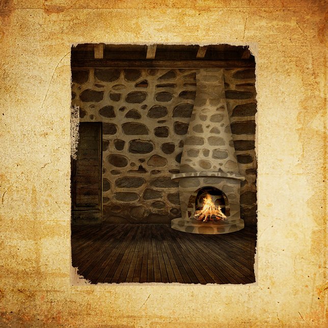 Papier Mousseline Découpage de cheminée vintage (Créateur téléchargé)