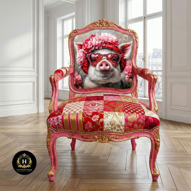 Papier Mousseline Découpage de Cochon de la Saint-Valentin (Créateur téléchargé)