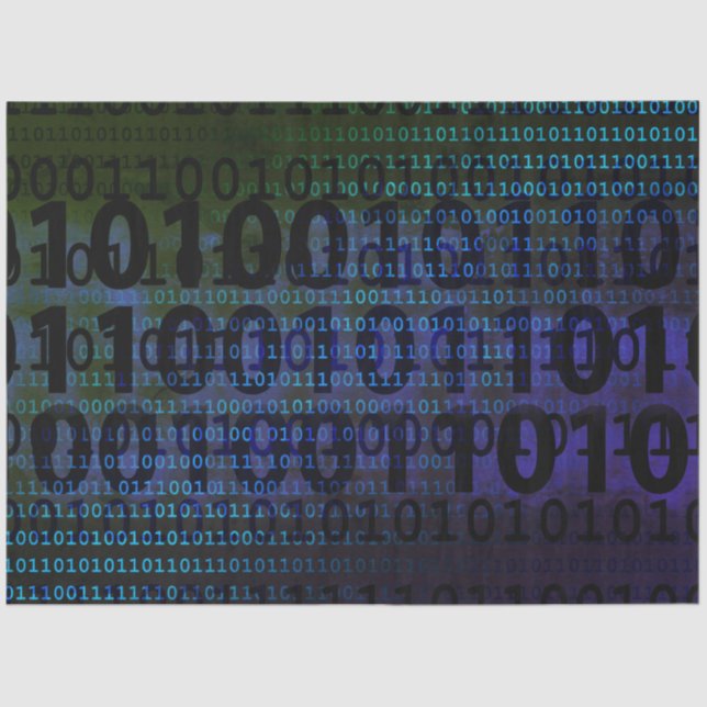 Papier Mousseline Découpage de code binaire de technologie (Recto)