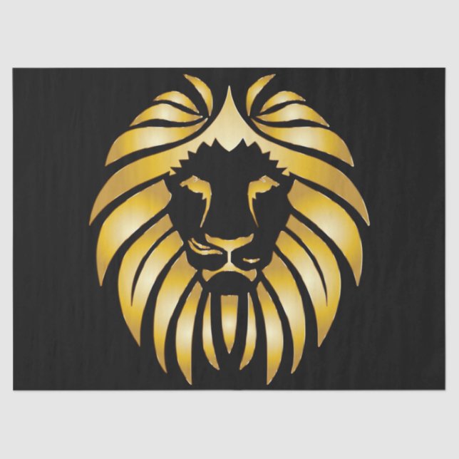 Papier Mousseline Découpage de conception de têtes de Lions métalliq (Recto)