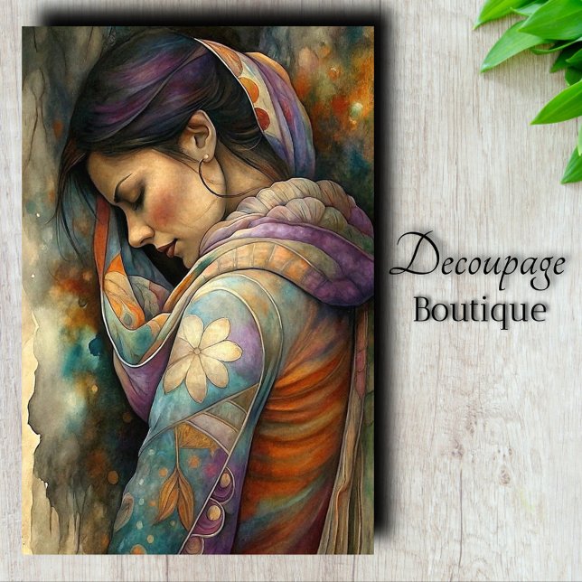 Papier Mousseline Découpage de contemplation sacrée (Sacred Contemplation Decoupage Tissue Paper)