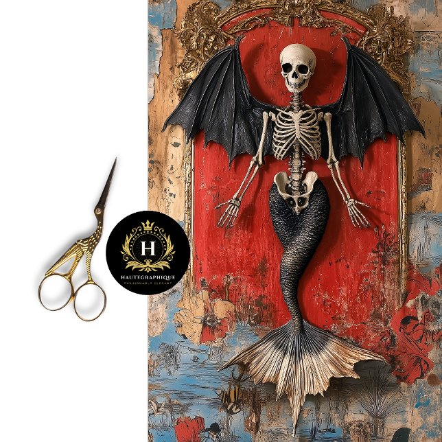 Papier Mousseline Découpage de crâne de sirène squelette vampire got (Créateur téléchargé)