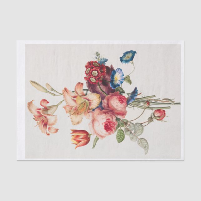 Papier Mousseline Découpage de découpage d'agencement de fleurs flor (Recto)